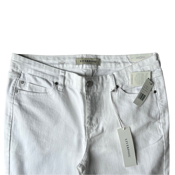 NWT Liverpool Women’s Bright White Maya The Crop Ankle Detail Jeans, Size 8 / 29 - Picture 3 of 13